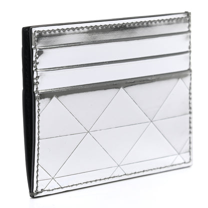 Prada Spazzolato Triangle Patterned Card Holder Argento 3 of 7