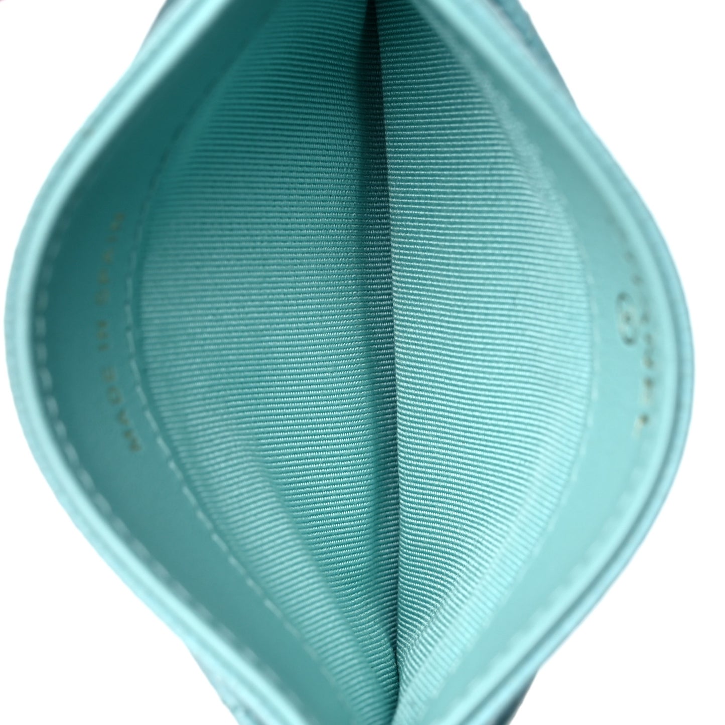 Caviar Quilted Card Holder Light Blue