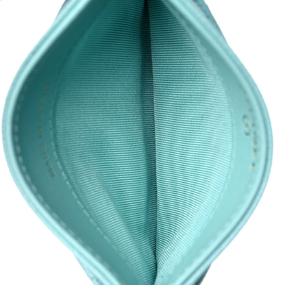 Chanel Caviar Quilted Card Holder Light Blue 5 of 15
