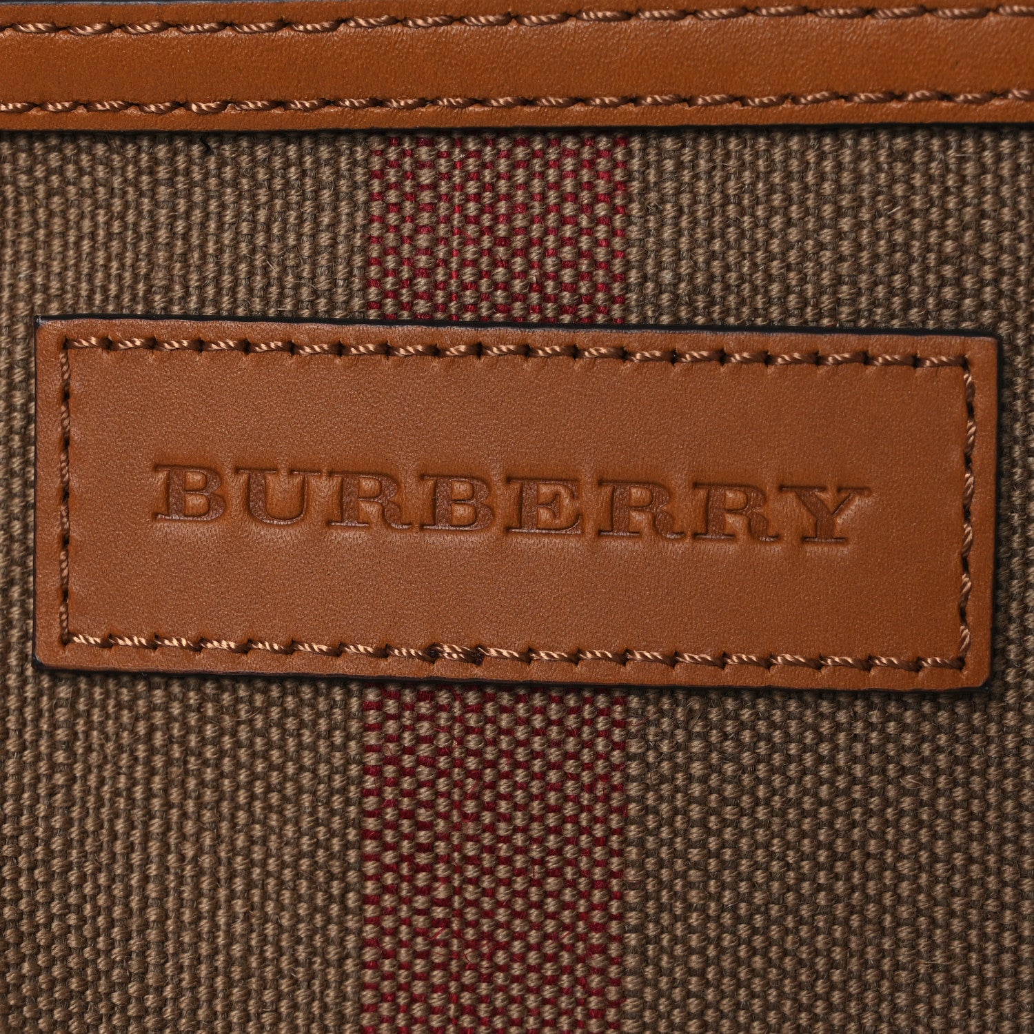 Burberry Canvas Mega Check Mini Ashby Tassel Crossbody Saddle Brown 7 of 14