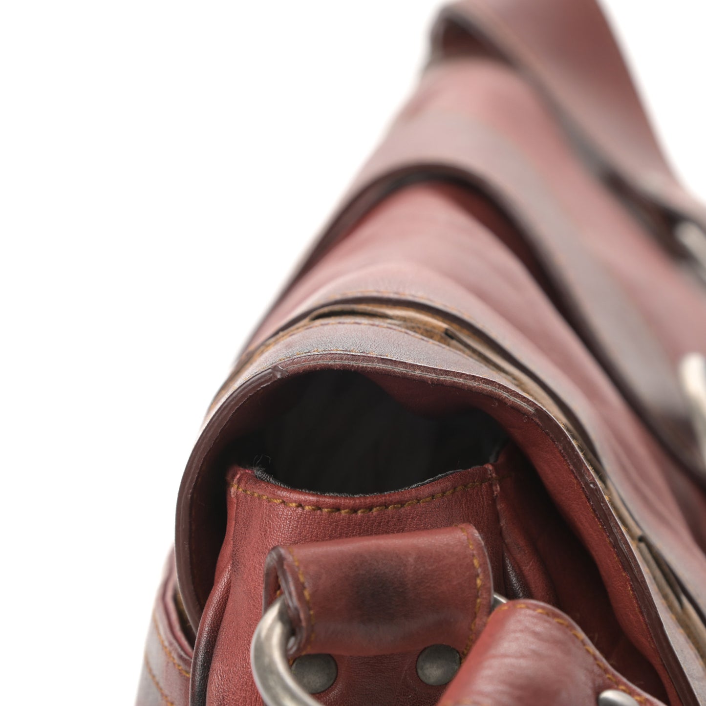 Calfskin Medium Gaucho Double Saddle Red