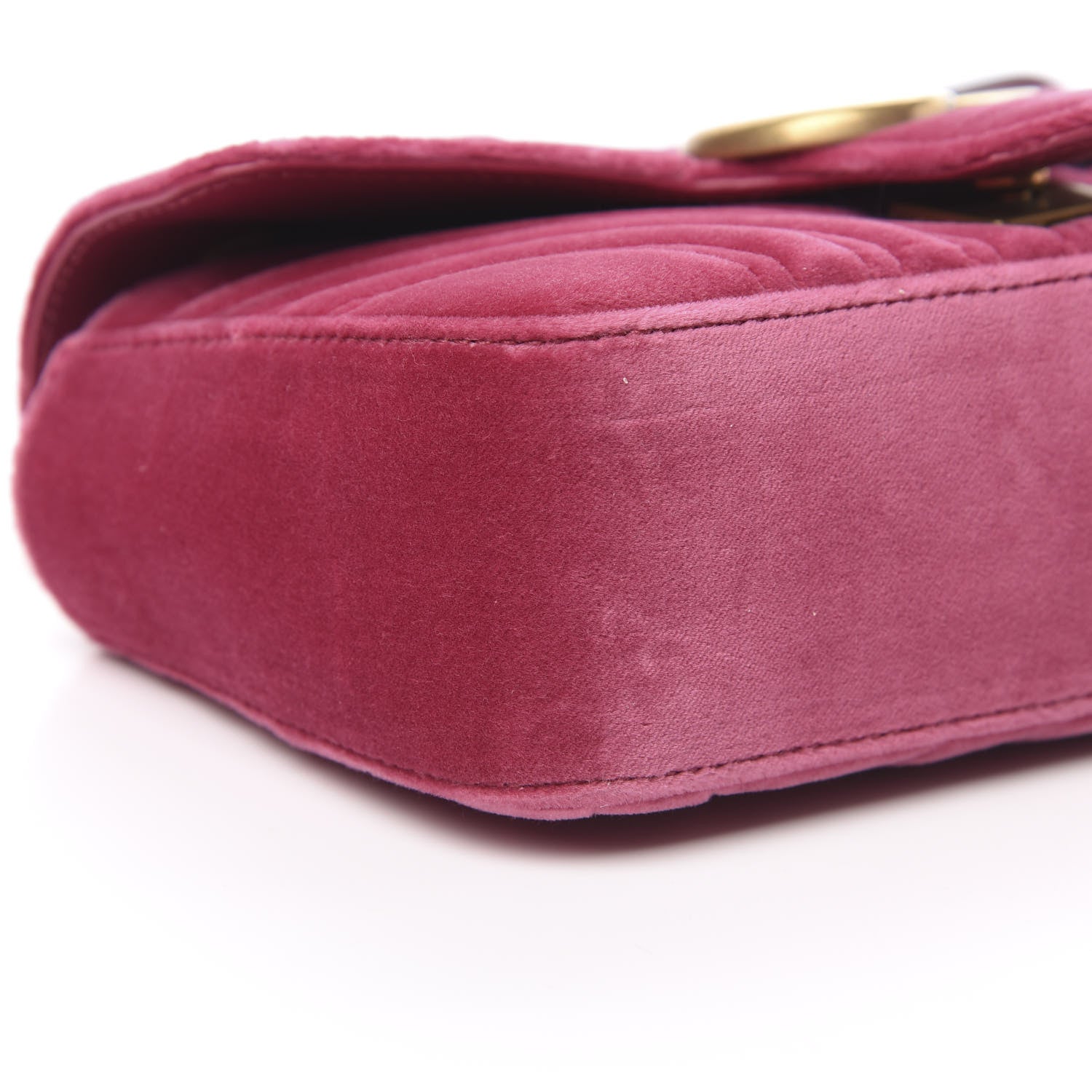 Gucci Velvet Matelasse Mini GG Marmont Shoulder Bag Light Raspberry Rose 8 of 12