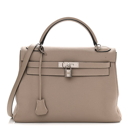 Hermes Taurillon Clemence Kelly Retourne 32 Gris Tourterelle 1 of 14
