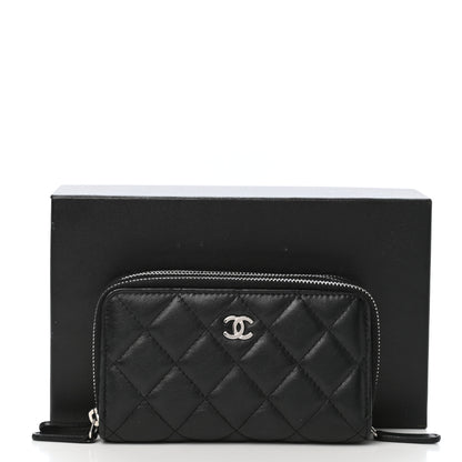 Chanel Lambskin Quilted Triple Zip Wallet Black 8 of 8