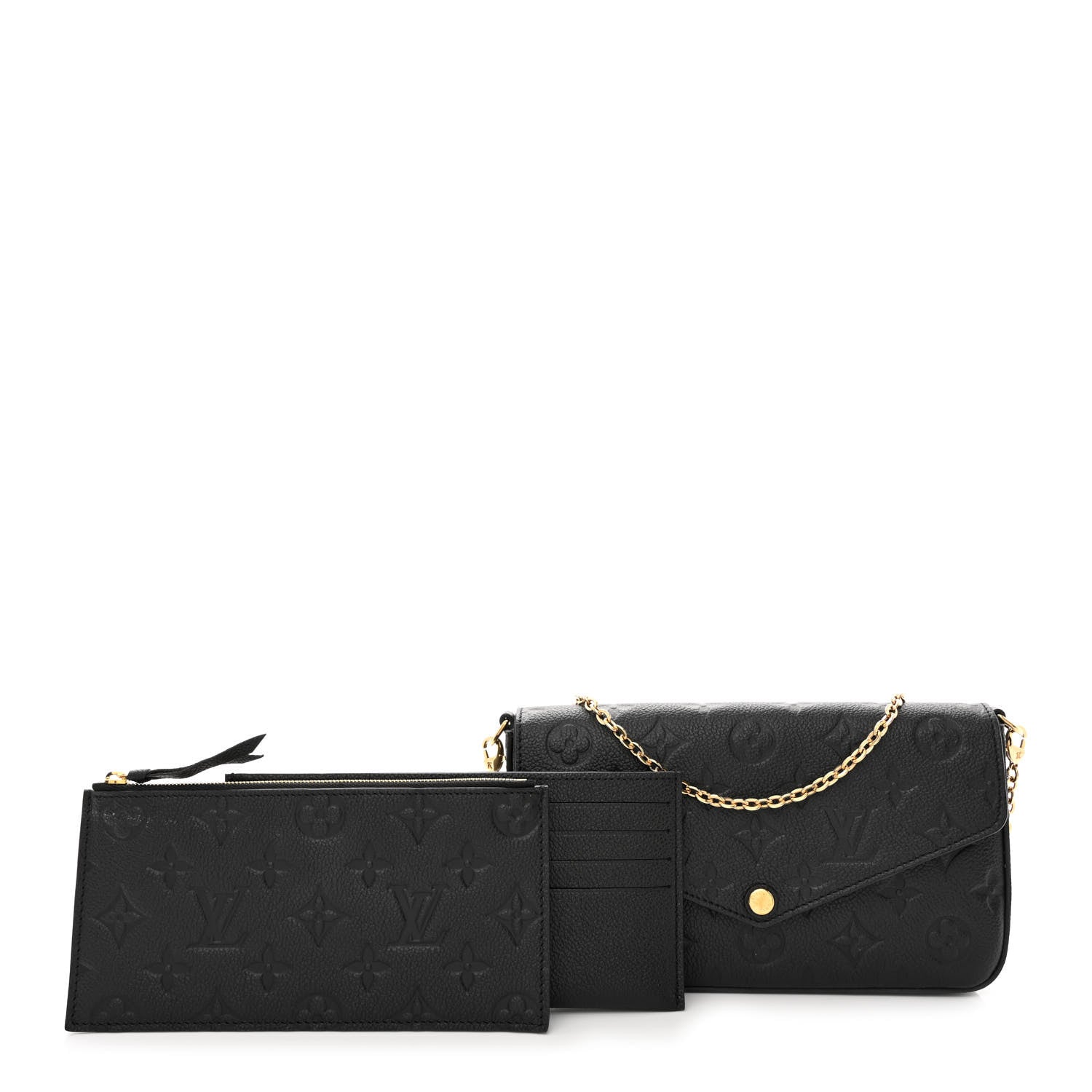 Louis Vuitton Empreinte Pochette Felicie Chain Wallet Black 1 of 14