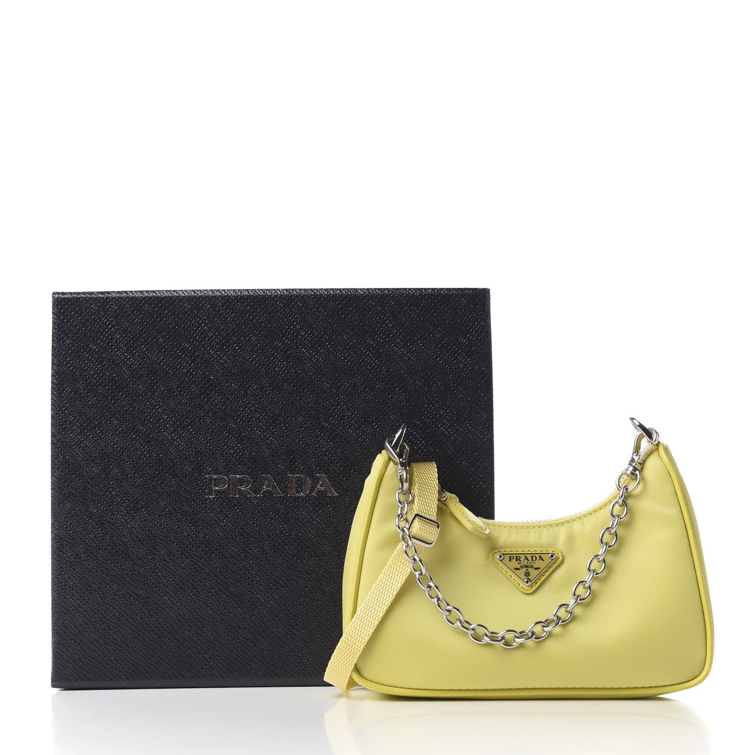 Prada Tessuto Nylon Saffiano Mini Re-Edition 2000 Shoulder Bag Ananas 9 of 9