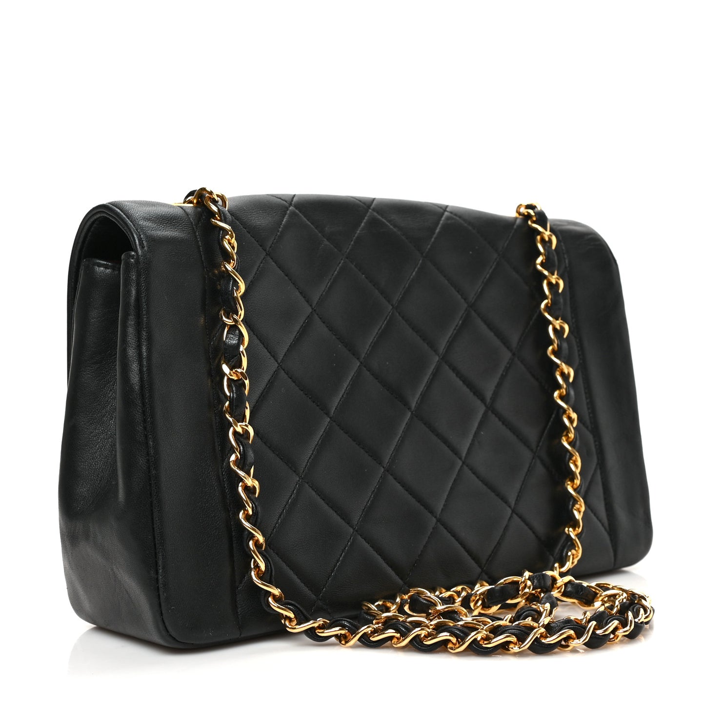 Lambskin Quilted Medium Single Flap Black
