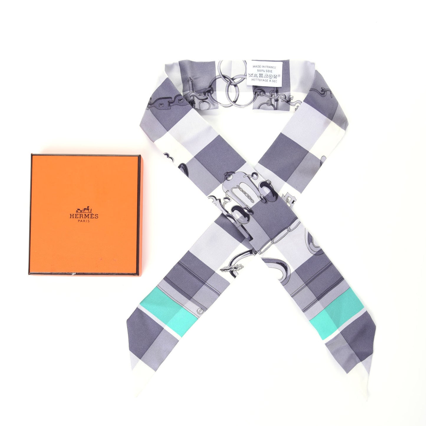 Silk Mors Et Gourmettes Vichy Twilly Anthracite Menthol White