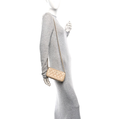 Chanel Metallic Caviar Quilted Small Clutch With Chain Gold 2 of 13