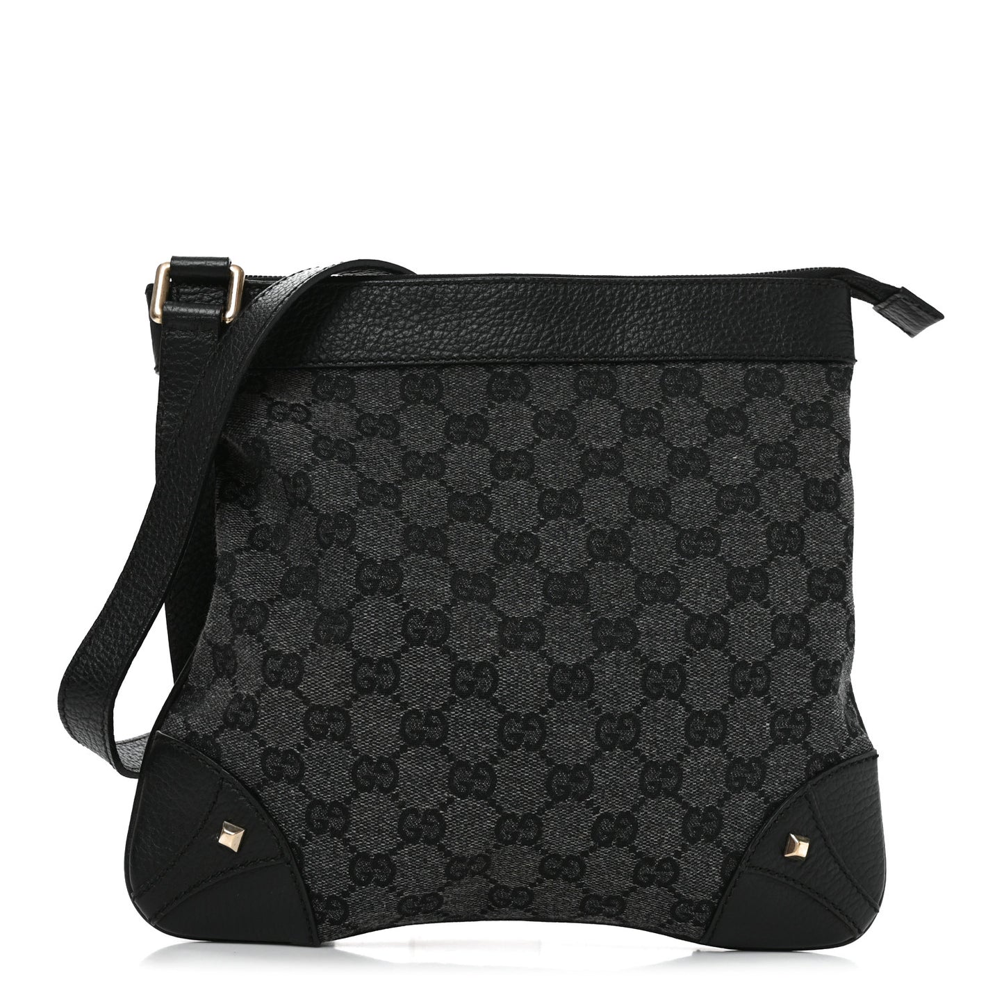 Monogram Flat Messenger Bag Black