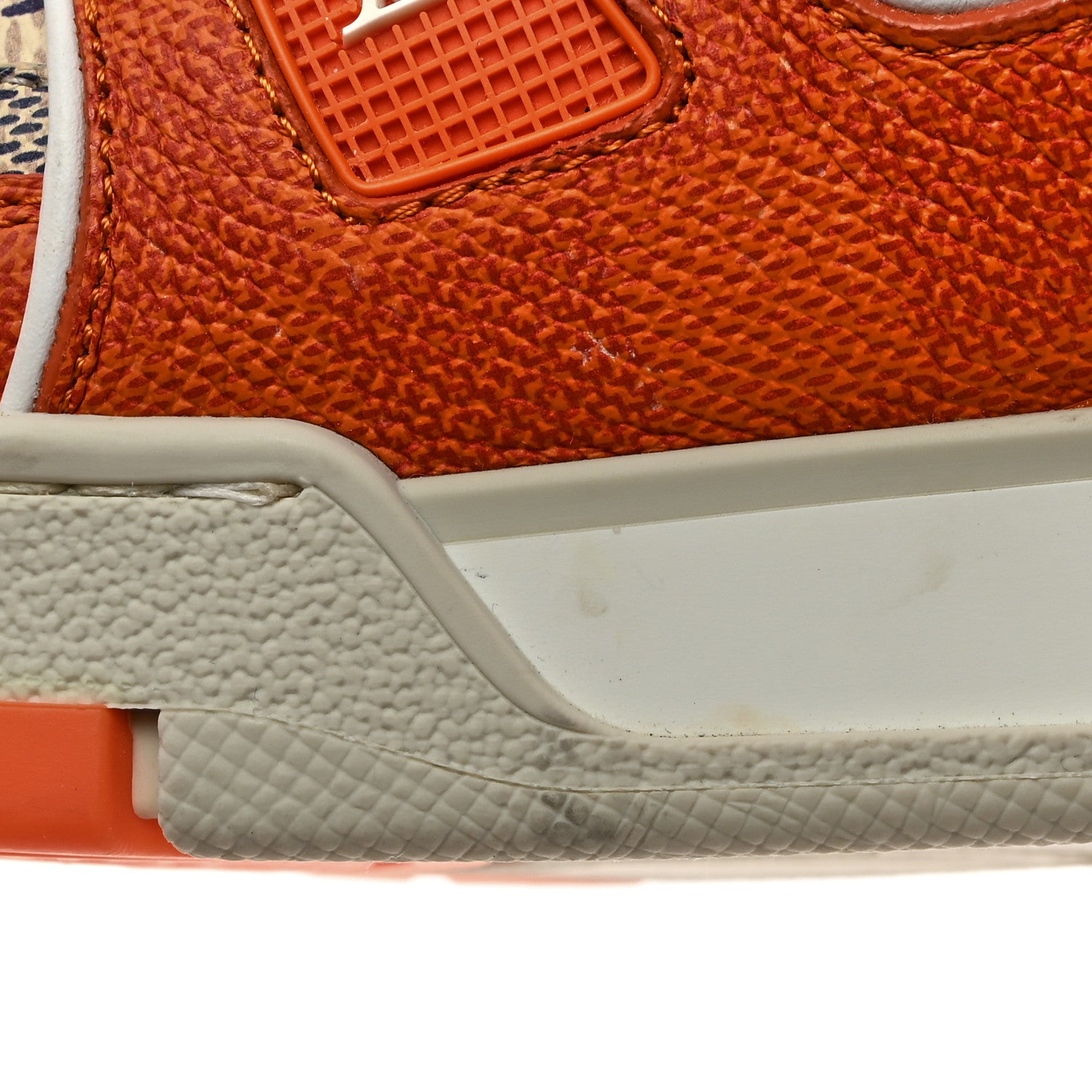 Louis Vuitton Damier Grained Calfskin Monogram Mens LV Trainer Sneakers 9 Orange 9 of 12