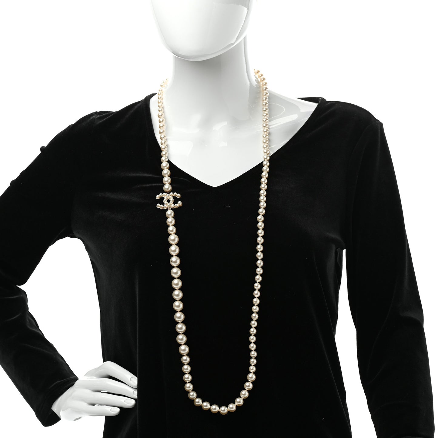 Pearl CC Necklace Gold