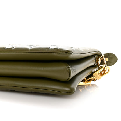 Louis Vuitton Lambskin Embossed Monogram Coussin MM Khaki 9 of 9