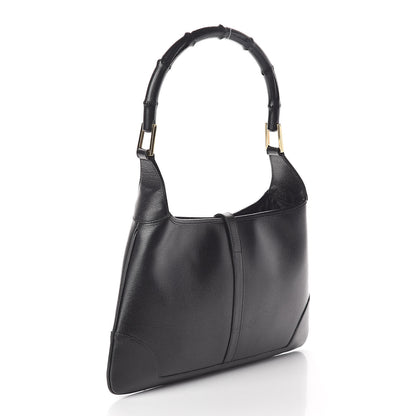Gucci Calfskin Bamboo Handle Shoulder Bag Black 3 of 8
