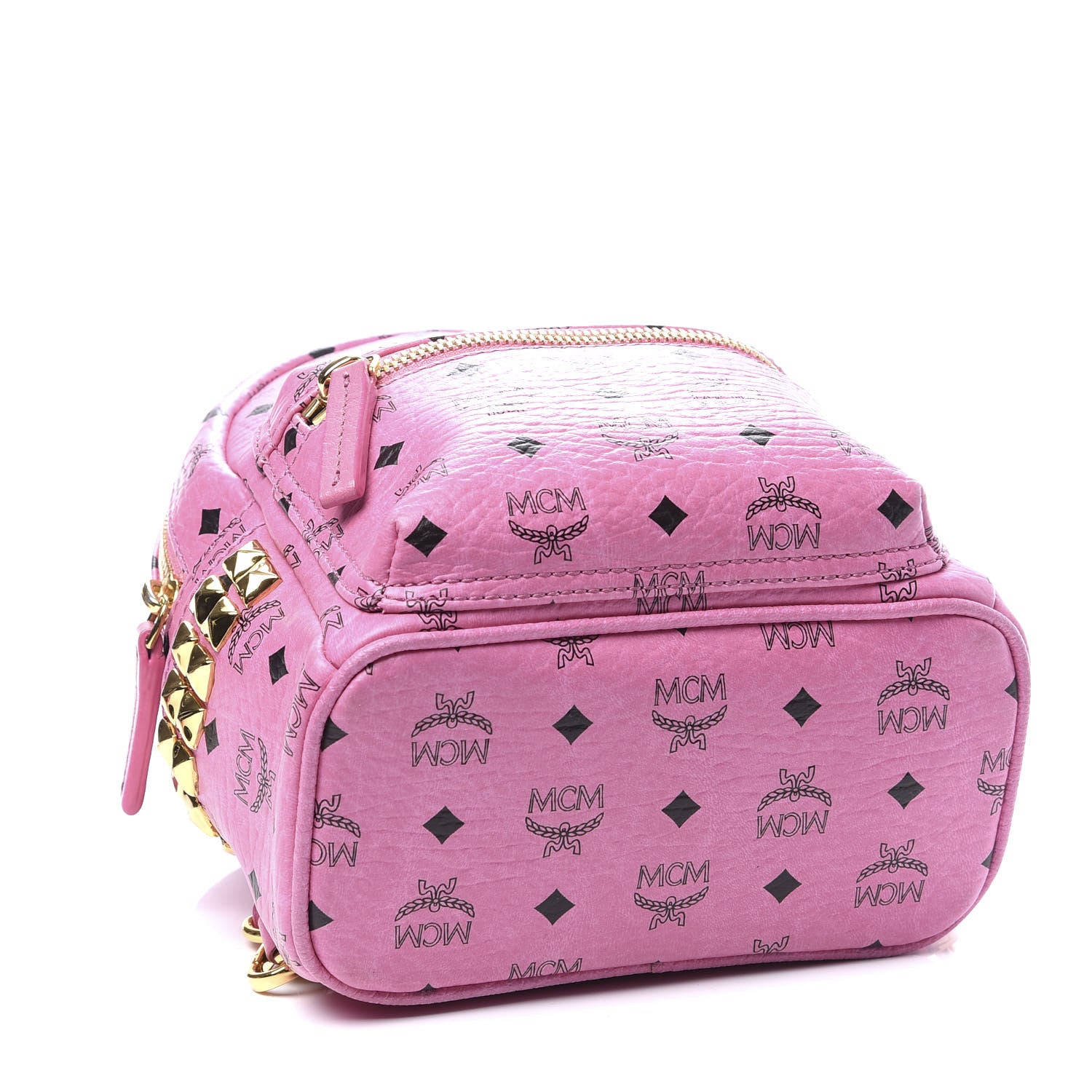 MCM Visetos Side Stud Mini Stark Backpack Pink 3 of 8