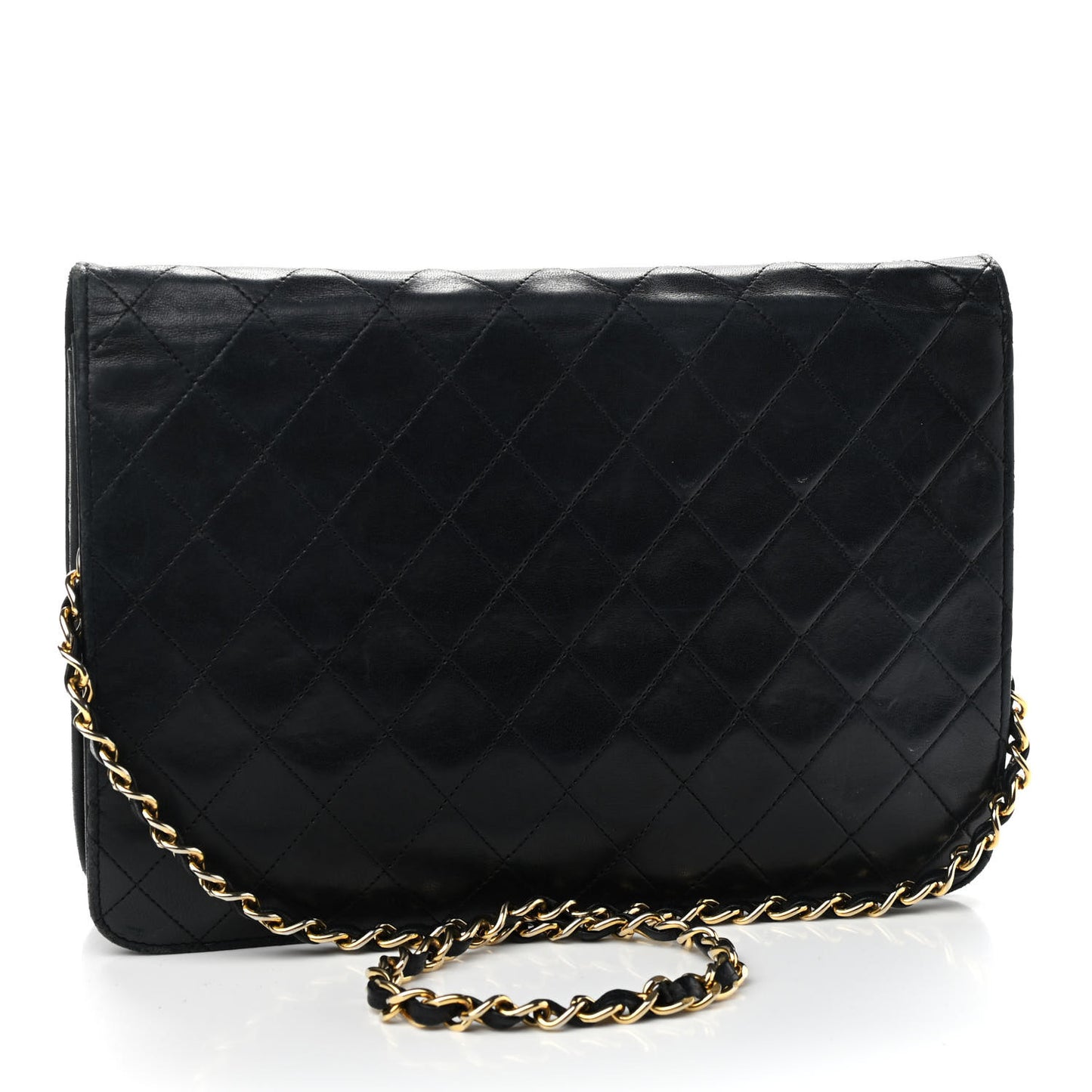 Lambskin Quilted Medium Single Flap Black