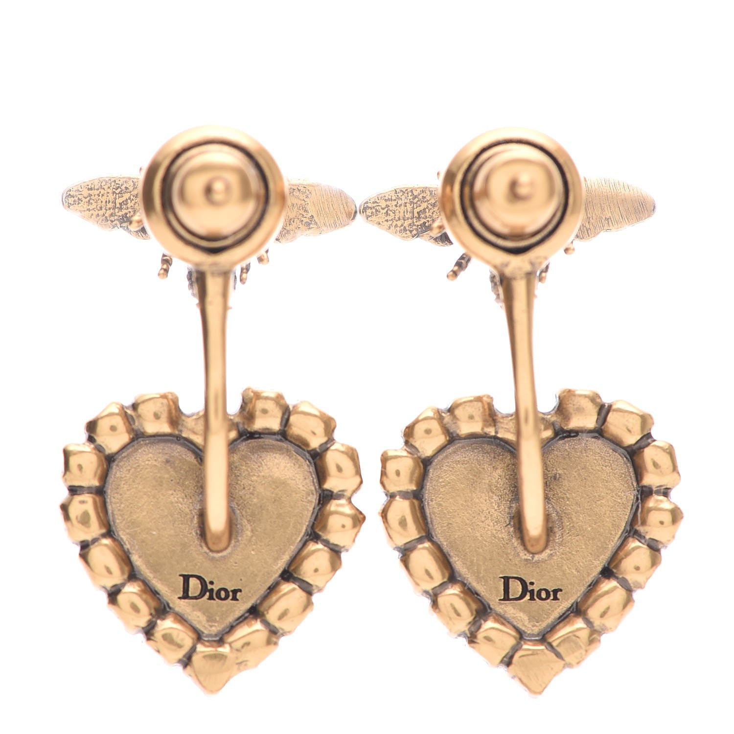 Christian Dior Metal Bee J'Adior Earrings Aged Gold 3 of 5