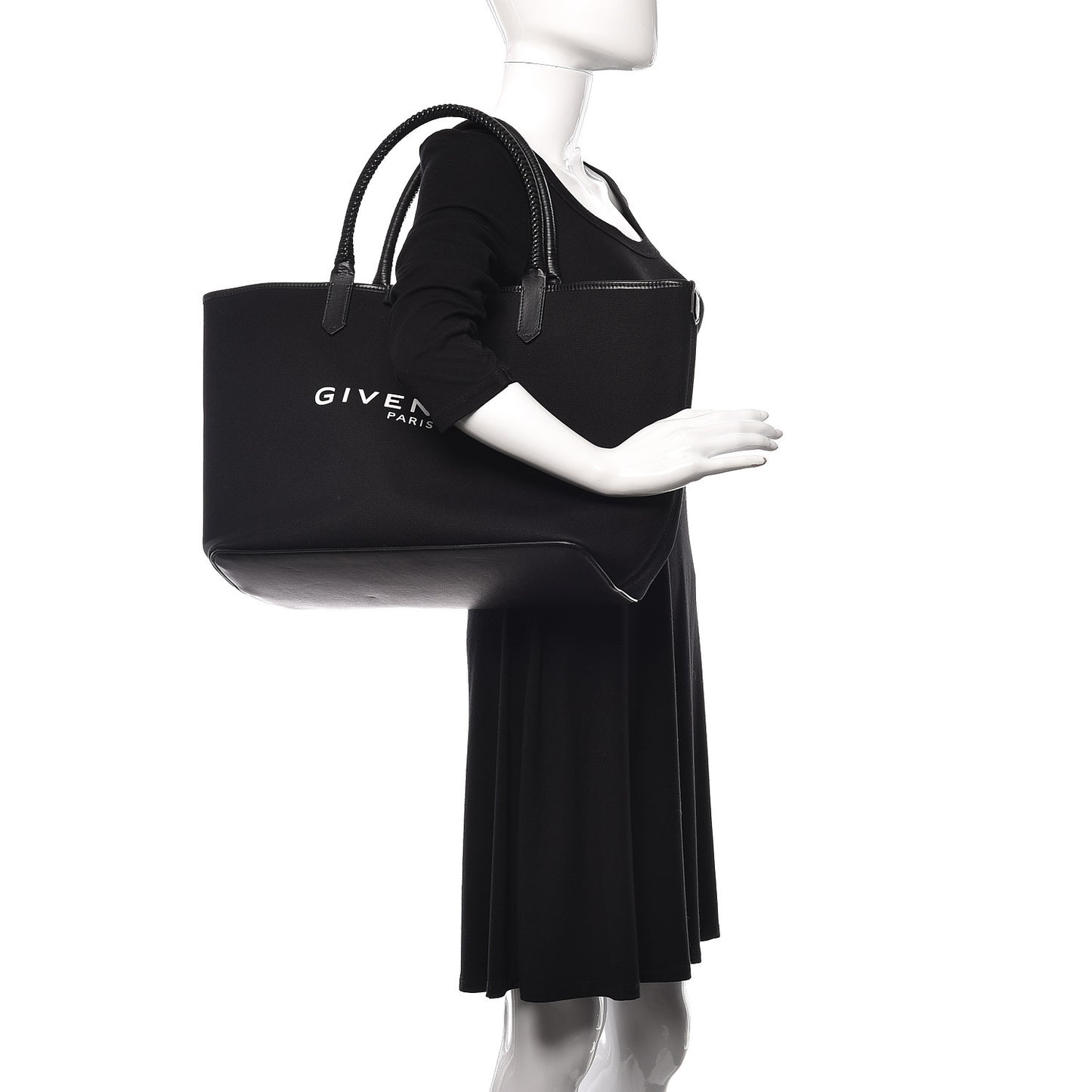 Canvas Medium Antigona Logo Tote Black