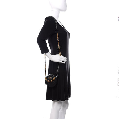 Chanel Goatskin Quilted 19 Round Clutch With Chain Black 2 of 10