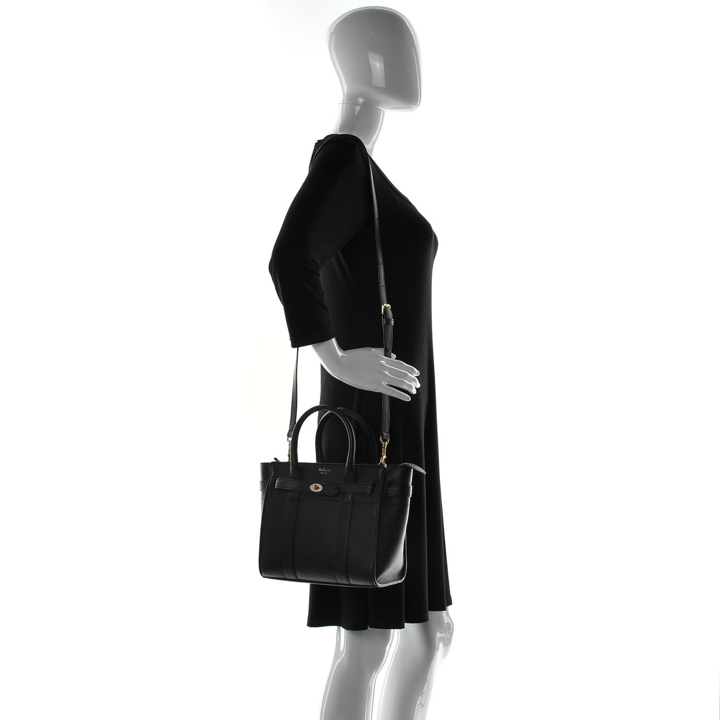 Small Classic Grain Mini Zipped Bayswater Black