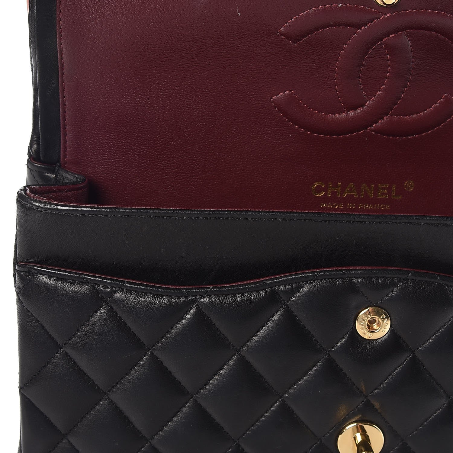 Chanel Lambskin Quilted Medium Double Flap Black 10 of 15