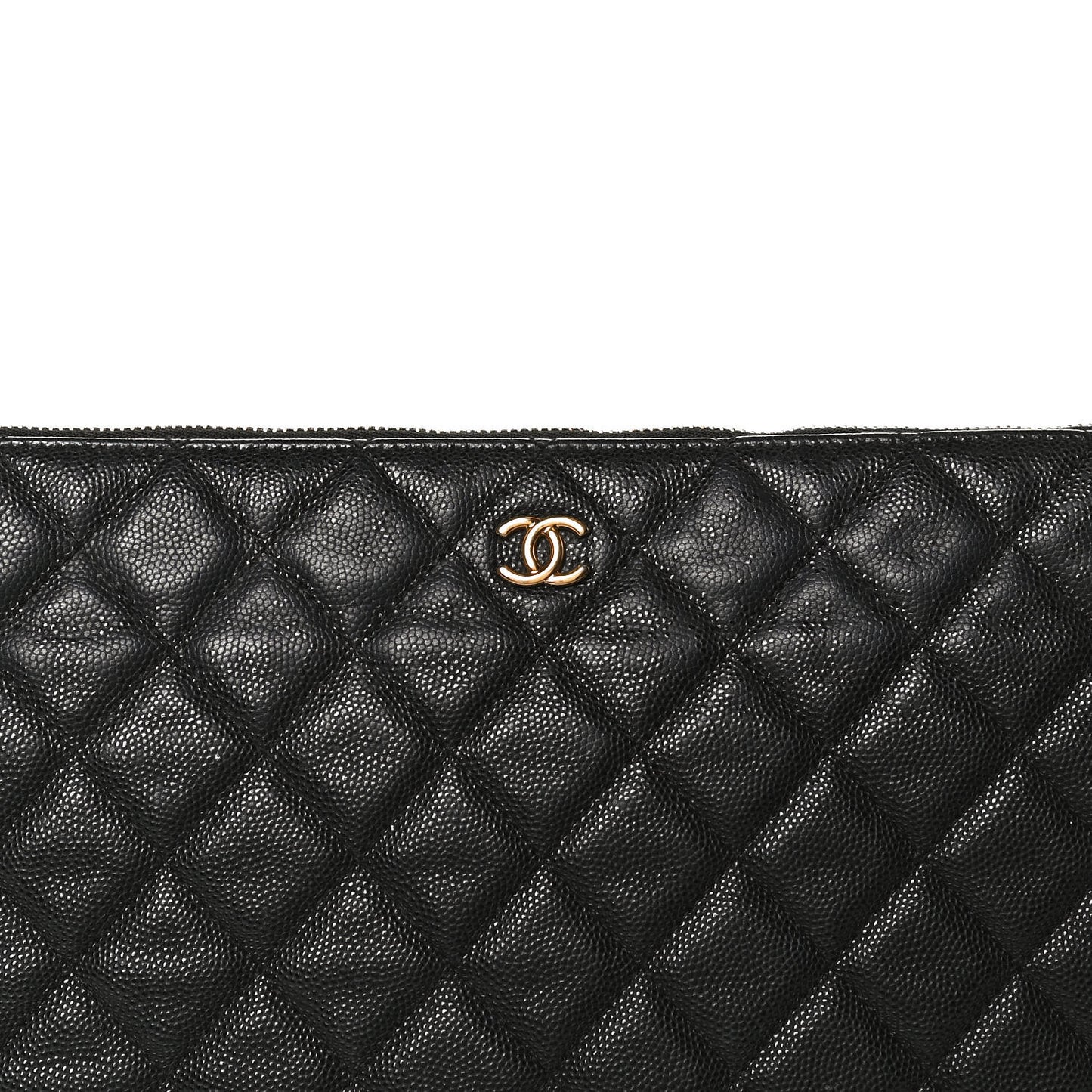 Caviar Quilted Large Cosmetic Case Black