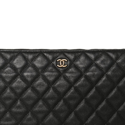 Chanel Caviar Quilted Large Cosmetic Case Black 9 of 14