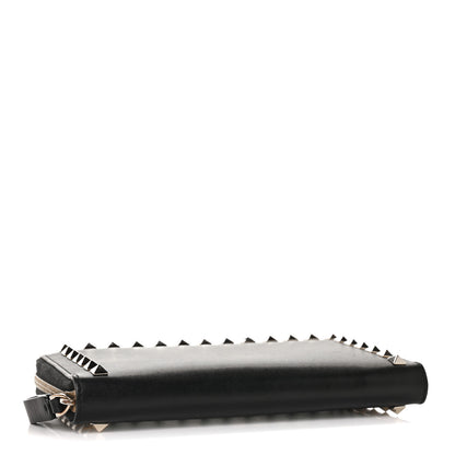 Valentino Garavani Calfskin Rockstud Zip Around Wallet Black 4 of 10
