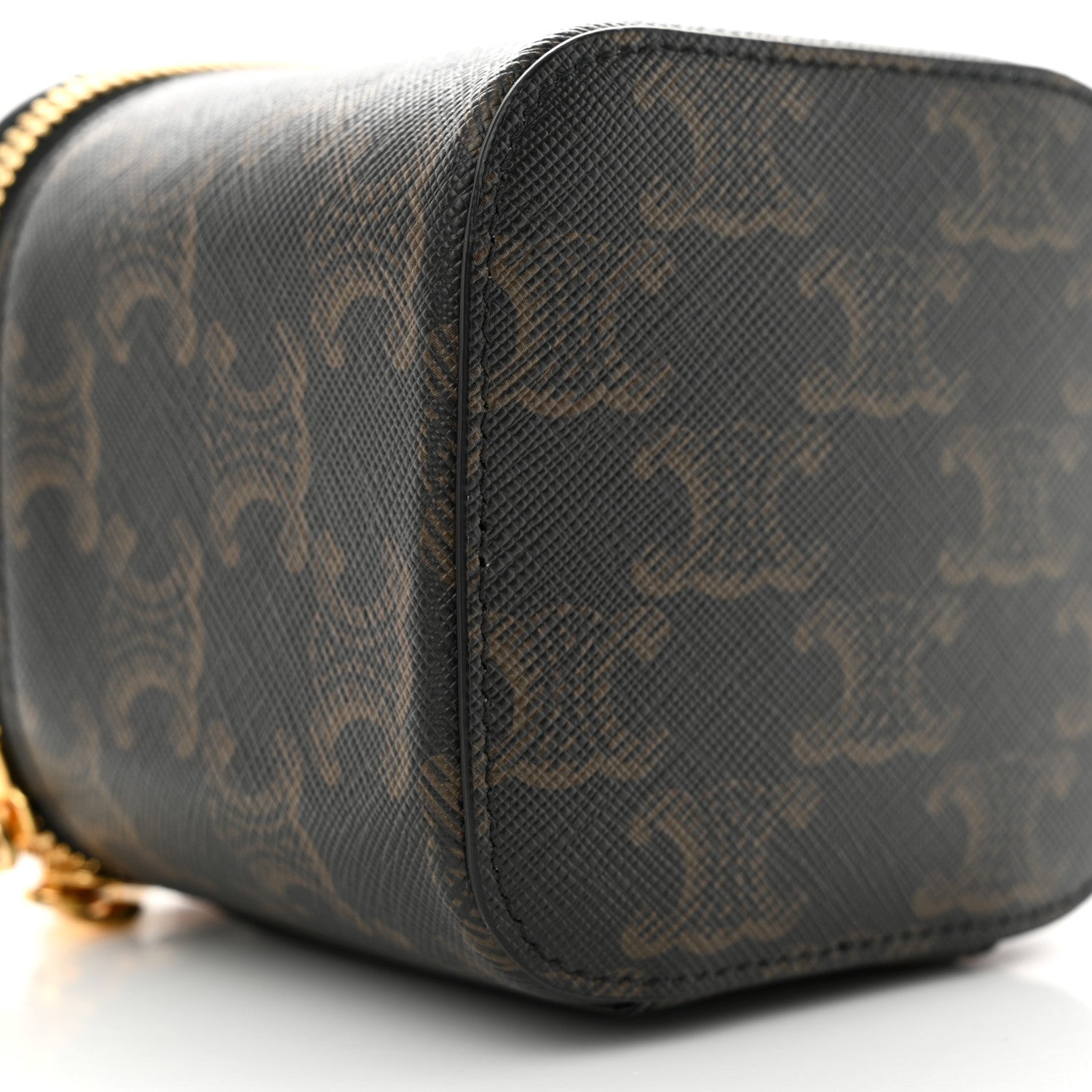 Celine Triomphe Canvas Calfskin Mini Vanity Case Tan 9 of 11