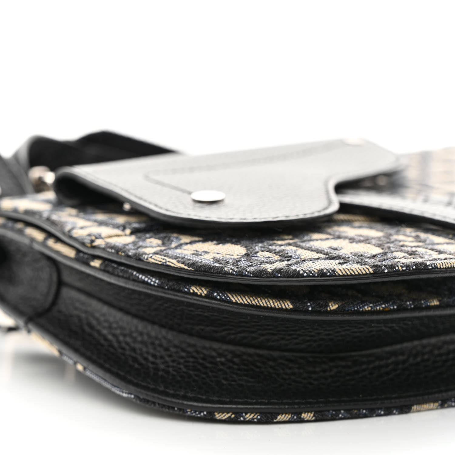 Christian Dior Oblique Saddle Messenger Pouch Beige Black 9 of 12