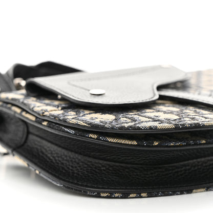 Christian Dior Oblique Saddle Messenger Pouch Beige Black 9 of 12