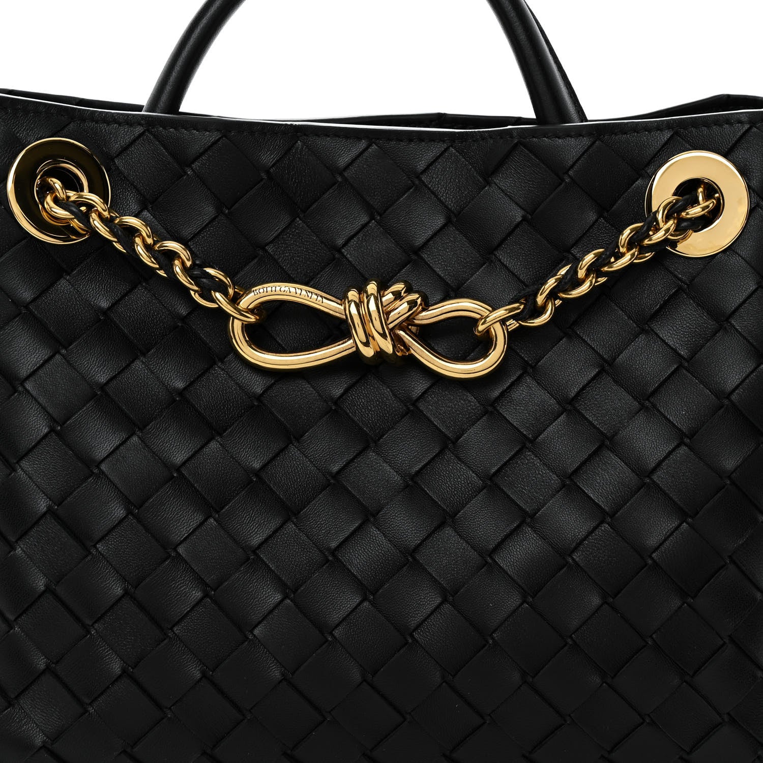 Bottega Veneta Nappa Intrecciato Small Andiamo With Chain Shoulder Bag Black 8 of 10