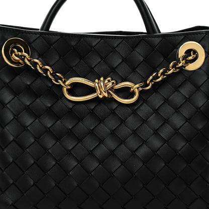 Bottega Veneta Nappa Intrecciato Small Andiamo With Chain Shoulder Bag Black 8 of 10