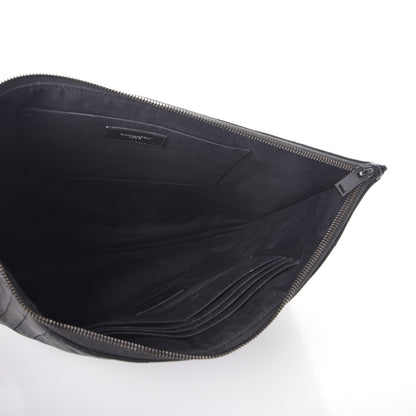 Saint Laurent Lambskin Mixed Matelasse Classic Monogram Zipped Document Holder Black 5 of 8