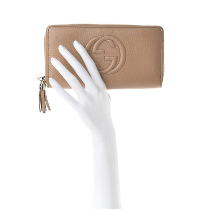 Gucci Pebbled Calfskin Soho Zip Around Wallet Camelia 2 of 8