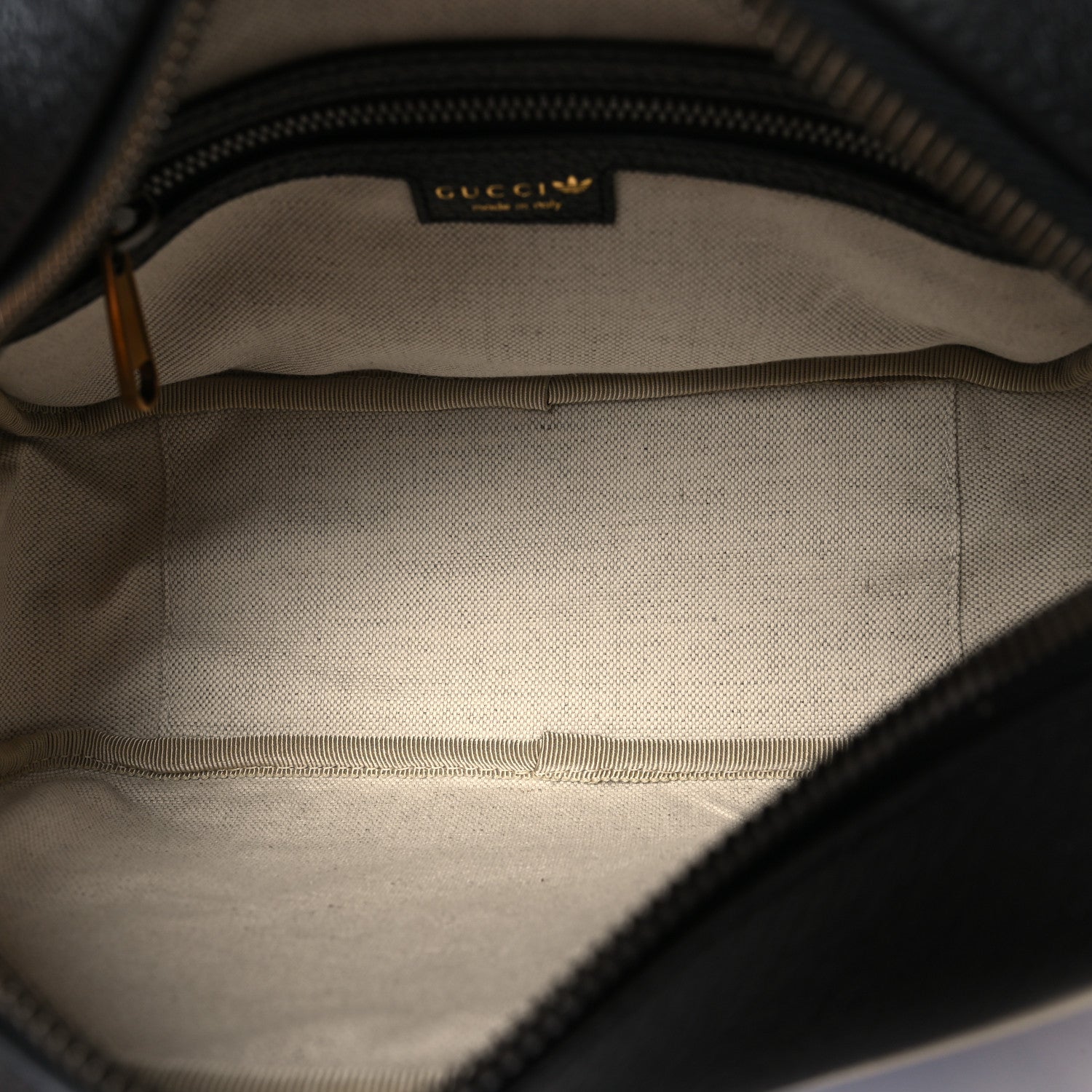 Gucci X ADIDAS Crystal Vintage Monogram Textured Dollar Calfskin Web Trefoil Logo Small Messenger Bag Bright Splash Off White Black 5 of 10