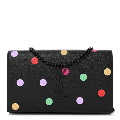 Saint Laurent Grain De Poudre Monogram Chain Wallet Black Confetti 1 of 11
