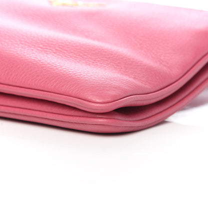 Prada Vitello Phenix Double Zip Crossbody Bag Peonia 11 of 11