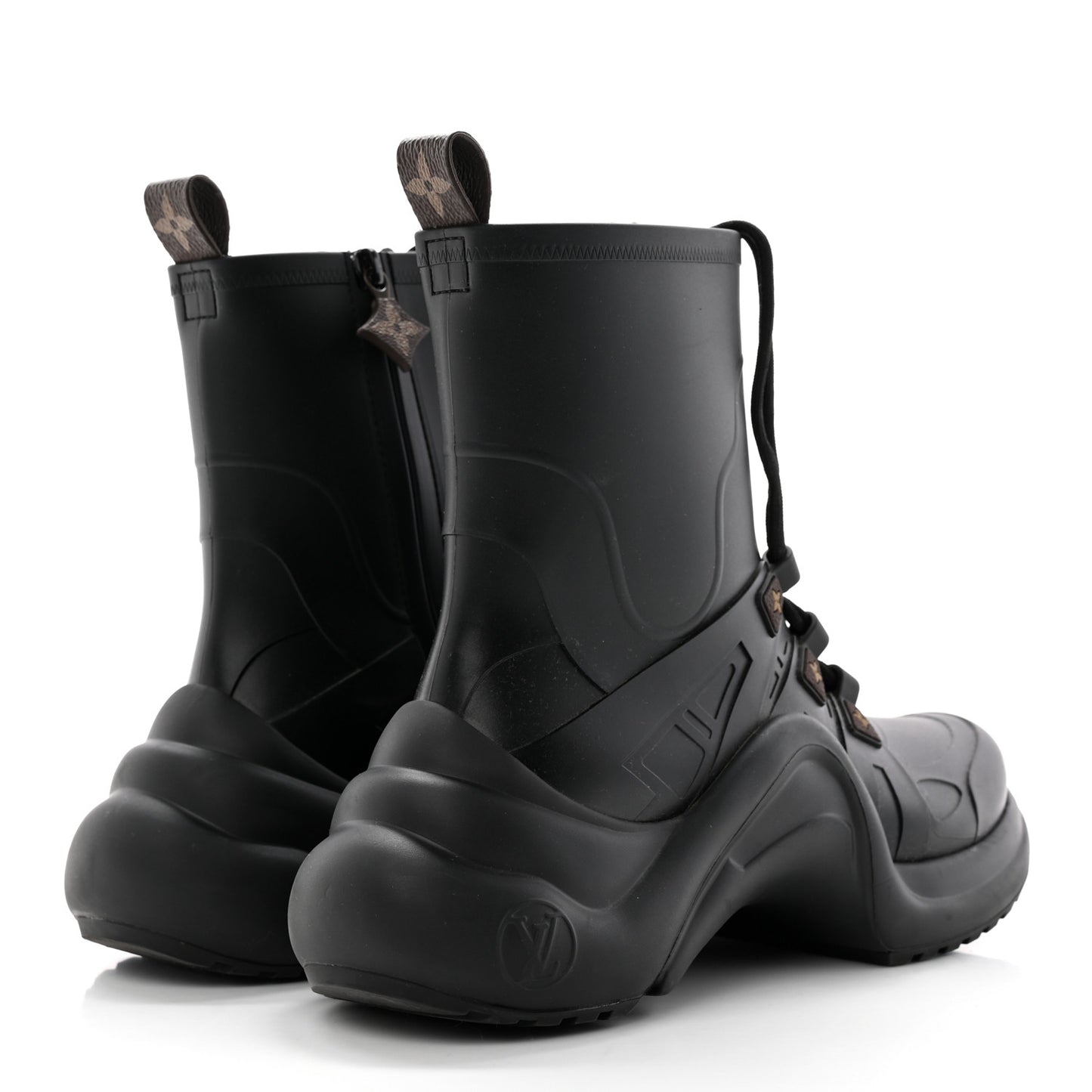 Mat Rubber Monogram LV Archlight Sneaker Boots 37 Black