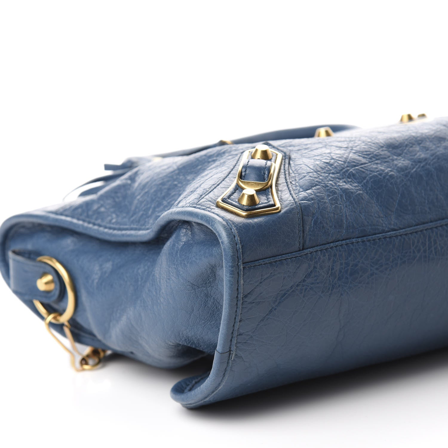 Balenciaga Agneau Arena Gold Hardware Metallic Edge City Bleu Abysse 6 of 10