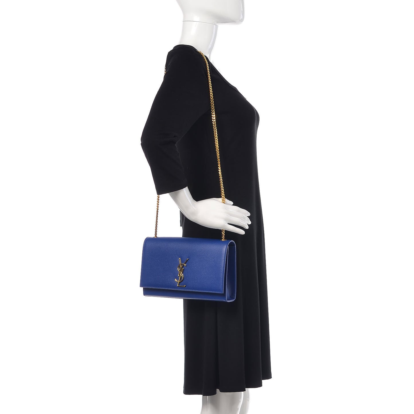 Grain De Poudre Medium Classic Monogram Kate Satchel Flash Blue