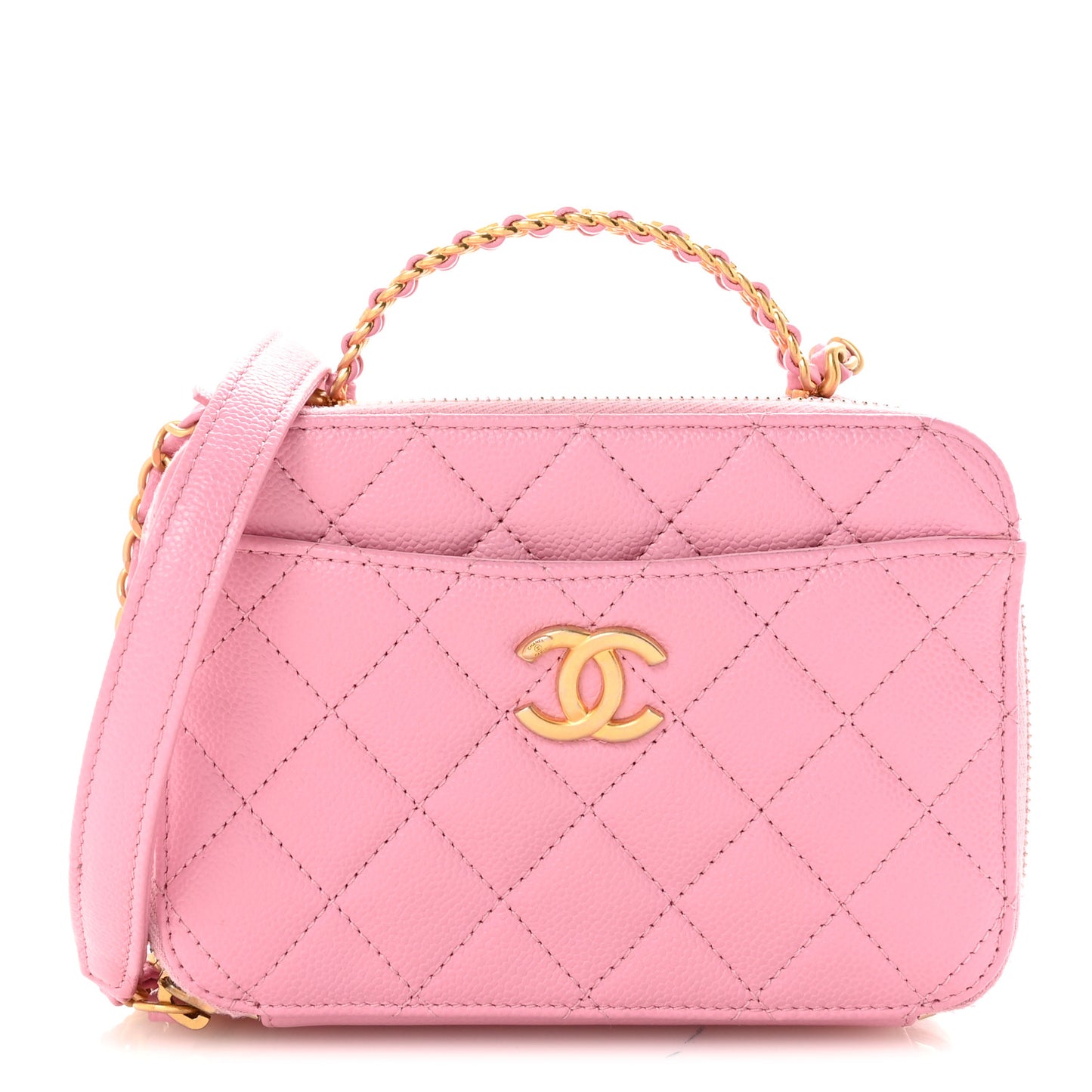 Caviar Quilted Pick Me Up Mini Vanity Case Pink