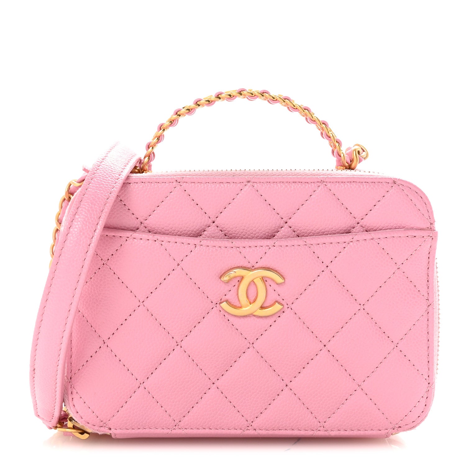 Chanel Caviar Quilted Pick Me Up Mini Vanity Case Pink 1 of 10