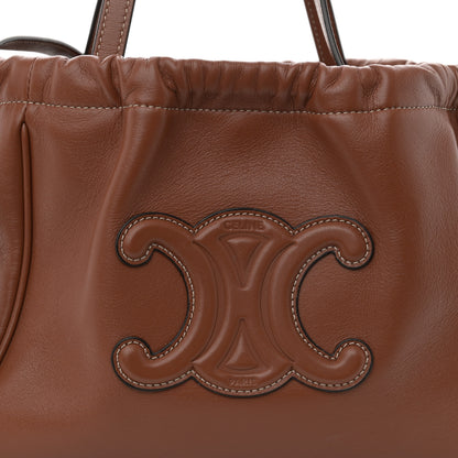 Celine Smooth Calfskin Cuir Small Triomphe Cabas Drawstring Tan 8 of 10
