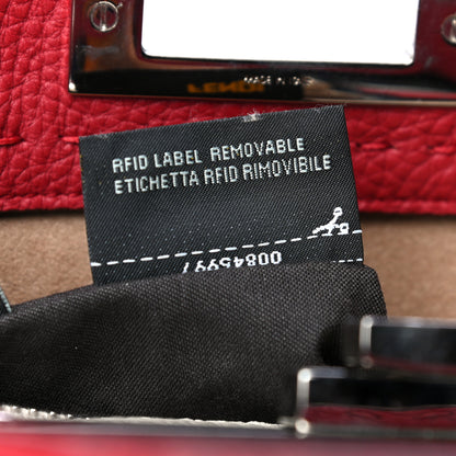 Fendi Cuoio Romano Selleria Bi-Color Medium Peekaboo Iconic Satchel Rosso Latte 10 of 18