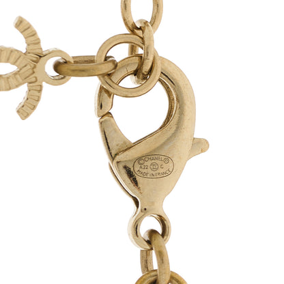 Chanel Crystal Pearl CC Drop Necklace Gold 4 of 5