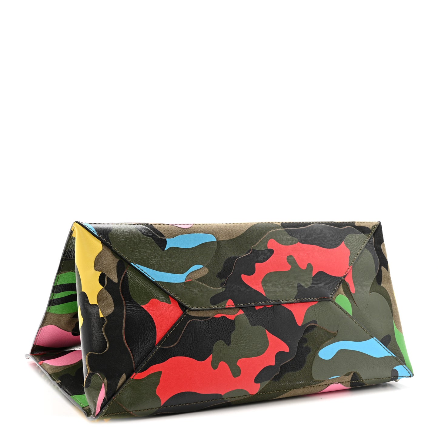 Nappa Canvas Camouflage Rockstud Soft Tote Green Multicolor