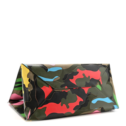 Valentino Garavani Nappa Canvas Camouflage Rockstud Soft Tote Green Multicolor 4 of 14
