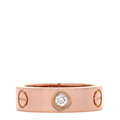 Cartier 18K Pink Gold 3 Diamond 5.5mm LOVE Ring 50 5.25 1 of 5