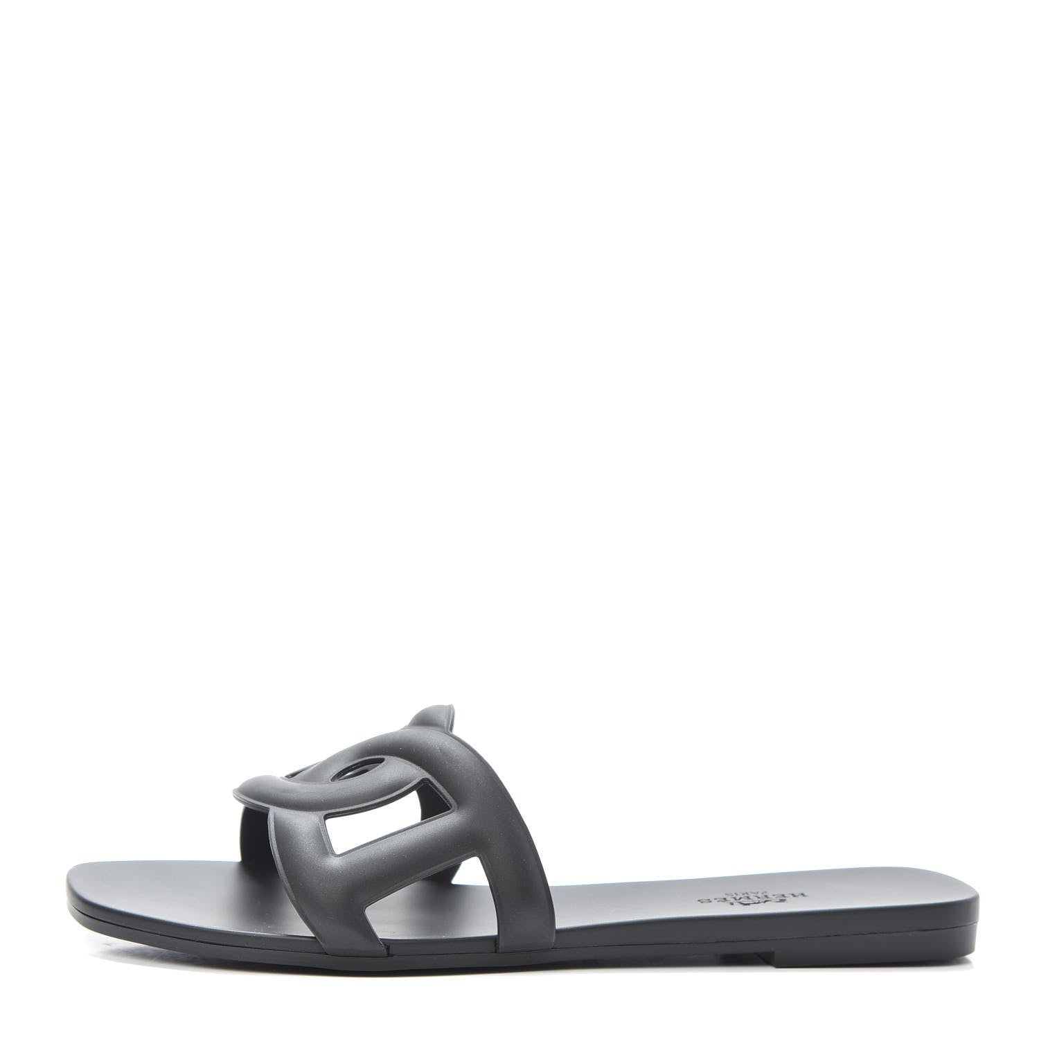 Hermes Rubber Aloha Sandals 37 Black 1 of 7